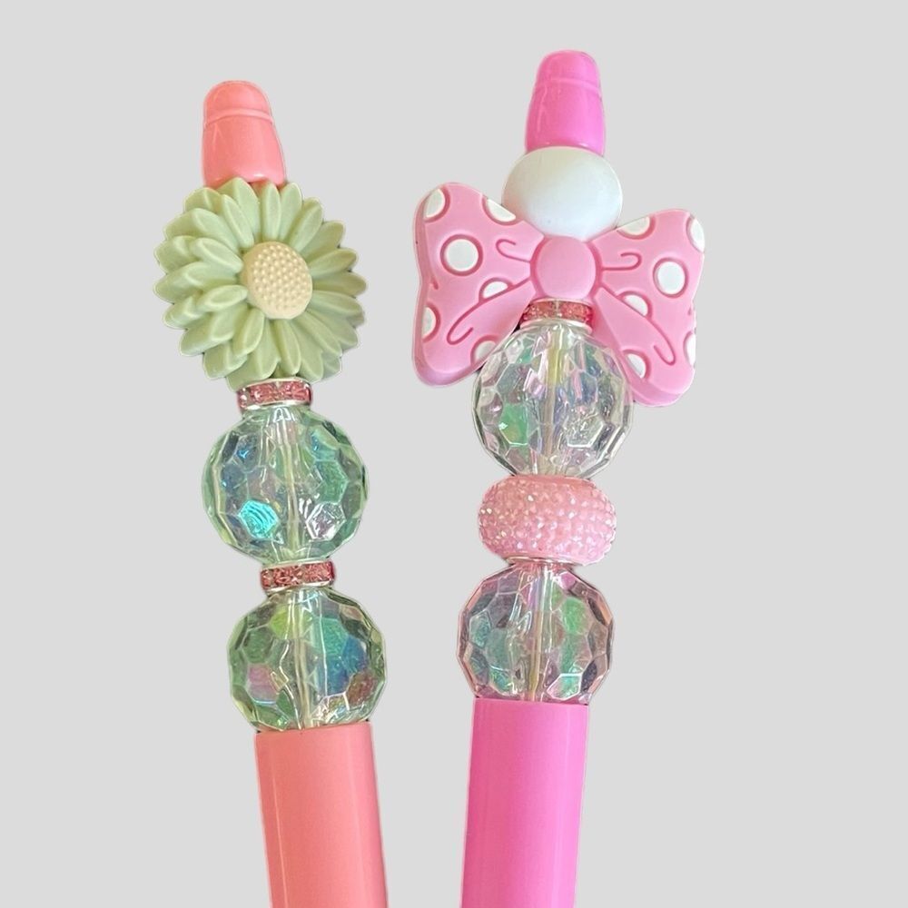 Beadable Pen Set of 2 Rhinestone Sparkle NEW